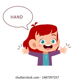 kid pointing body part vector