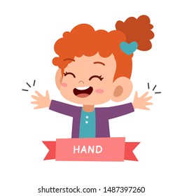 kid pointing body part vector