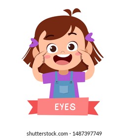 kid pointing body part vector