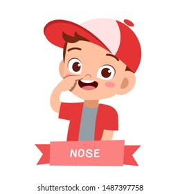 kid pointing body part vector