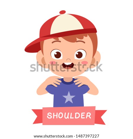 kid pointing body part vector