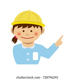 Kid pointing at something illustration