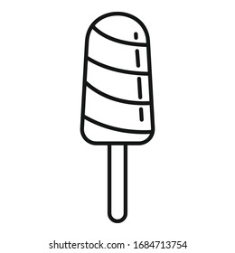 Kid popsicle icon. Outline kid popsicle vector icon for web design isolated on white background