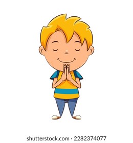 Kid praying, standing, child, give, thanks
