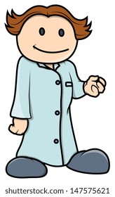 Kid Pretending to Be a Doctor - Vector Cartoon Illustration