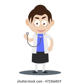 Kid in professions costume. Kid act as a working adult. 