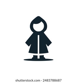 kid in raincoat logo vector illustration template design