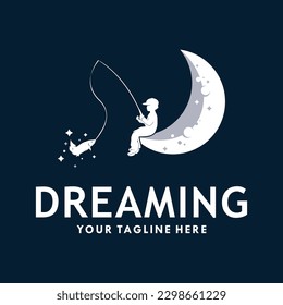 Kid reaching dream logo template design