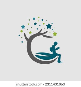 Kid reaching dream logo template design