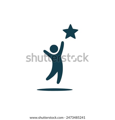 kid reaching dreams hope logo vector illustration template design