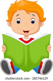 Kid reading a book
