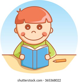 Kid reading story 
