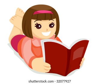 Kid reading - Vector