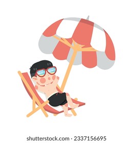 Kid Relax Sit on a beach chair