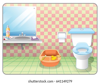 Kid rest room background vector