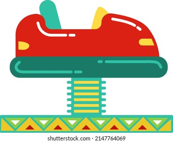 Kid ride icon. Funny child amusement park symbol