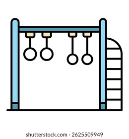 Icono del patio del anillo del niño. Esquema del Vector del patio del anillo del niño del color del icono plano aislado