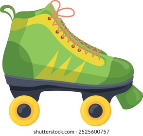 Kid rollerskate side view. Sport gear icon isolated on white background