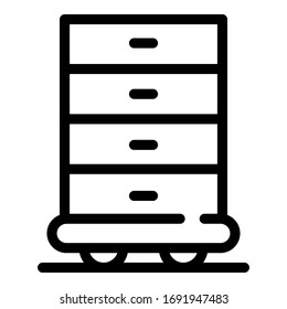 Kid room drawer icon. Outline kid room drawer vector icon for web design isolated on white background