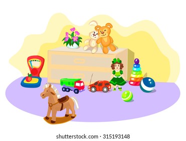 Kid room this toys illustration vector