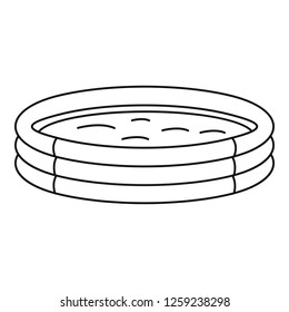 Kid round pool icon. Outline kid round pool vector icon for web design isolated on white background