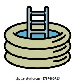 Kid Gummi Pool Symbol. Rahmenkautschuk-Pool, Vektorsymbol für Webdesign einzeln auf weißem Hintergrund