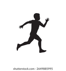 Kid runner silhouette vector illustration design on white background.
