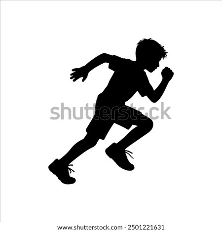 Kid runner silhouette vector illustration design on white background.