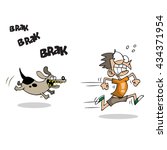 Kid running away from dog