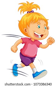 A Kid Running on White Background illustration