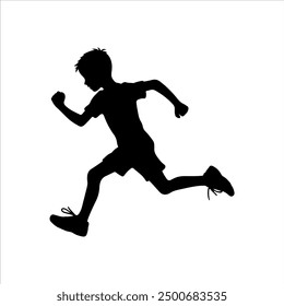 Kid running silhouette icon vector illustration design on white background.