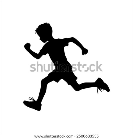 Kid running silhouette icon vector illustration design on white background.