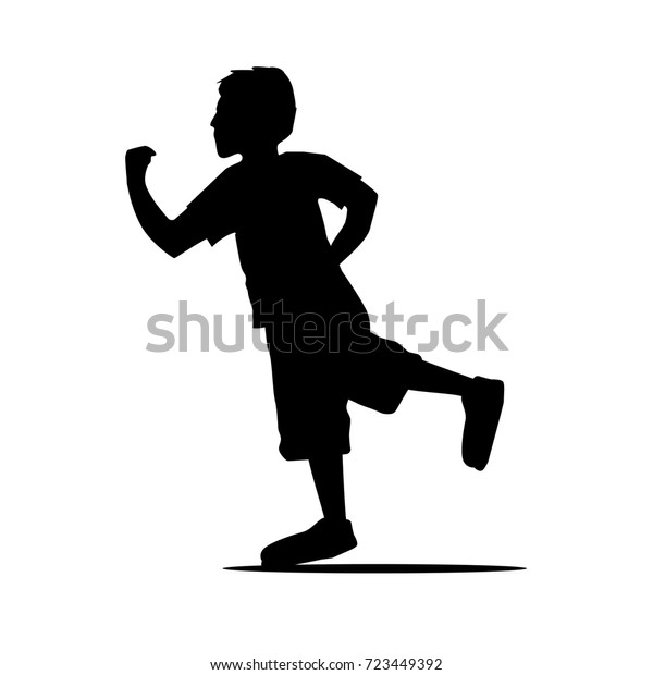 Kid Running Silhouette Illustration Design Isolated Stock Vector ...