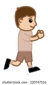Kid Running - Vector Character Cartoon Illustration