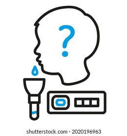 Kid Saliva Spit Test Icon Vector Coronavirus Diagnosis