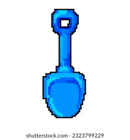 vector retro de arte de píxel de juego de juguete de niño. juguete de arena de niño pequeño. ilustración vintage antigua