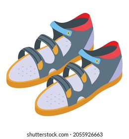 Kid sandals icon. Isometric of kid sandals vector icon for web design isolated on white background