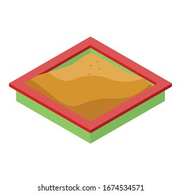 Kid sandbox icon. Isometric of kid sandbox vector icon for web design isolated on white background