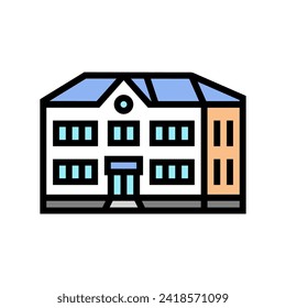 kid school building color icon vector. kid school building sign. isolated symbol illustration