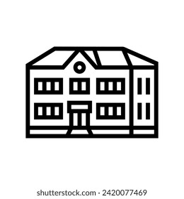 vector de icono de línea de construcción de escuela infantil. cartel de construcción de escuela infantil. símbolo de contorno aislado ilustración negra