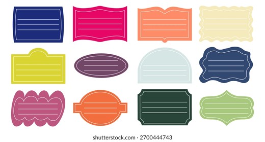 Conjunto de pegatinas de cuaderno de etiqueta de escuela para niños. Lindo Libro, Nota, Lista Nombre Etiqueta