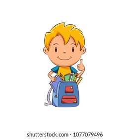 Kid school supplies backpack 