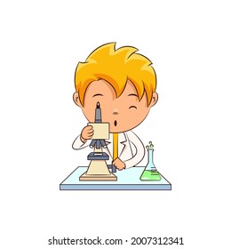 Kid scientist using microscope, cute child - Powered by Shutterstock - Get 15% off with code: PIKWIZARD15