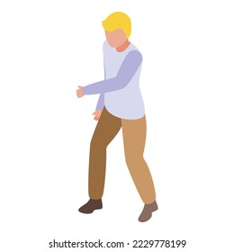 Icono de autodefensa infantil vector isométrico. Pelea callejera. Abuso personal