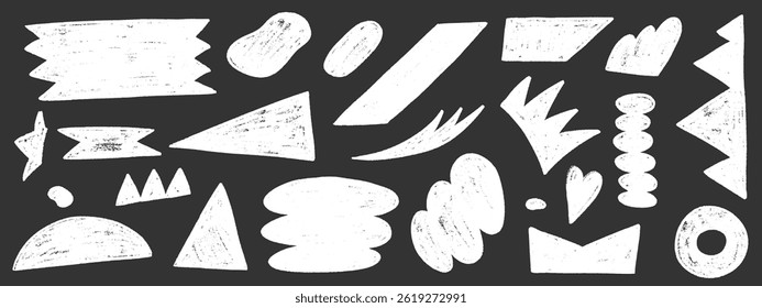 Kid shape geometric crayon. Figure with texture and organic form. Geometry shape naive y2k style with crayon texture