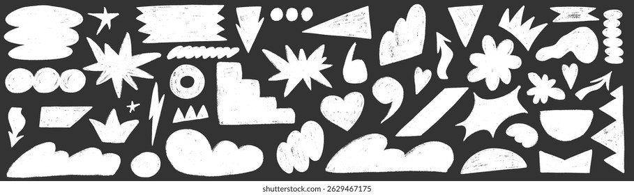 Kid shape geometric crayon. Figure with texture and organic form. Geometry shape naive y2k style with crayon texture