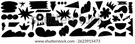Kid shape geometric crayon. Figure with texture and organic form. Geometry shape naive y2k style with crayon texture