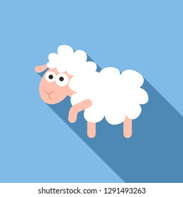 Kid sheep icon. Flat illustration of kid sheep vector icon for web design