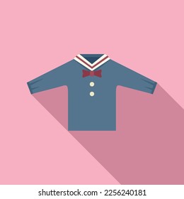 Kid shirt icon flat vector. Fashion uniform. Child college