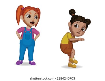 niño gritando una ilustración inocente
